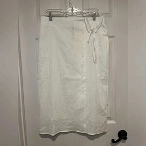 Evidnt Los Angeles Size Large 100% Cotton White Midi Skirt